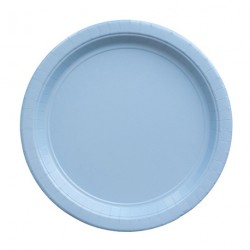  8 assiettes en carton - bleu ciel