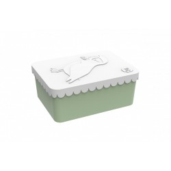 Lunch box-Boîte à tartines Oiseau Blanc et vert d'eau
