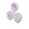 5 ballons confetti rose