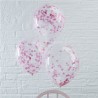 5 ballons confetti rose