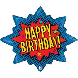 Ballon aluminium - Happy Birthday Comics