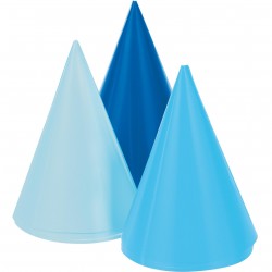 8 mini-chapeaux pointus - Bleu