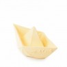 1 jouet de bain ou à mordiller-Bateau origami  vanille en latex d'hévéa