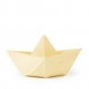 1 jouet de bain ou à mordiller-Bateau origami  vanille en latex d'hévéa