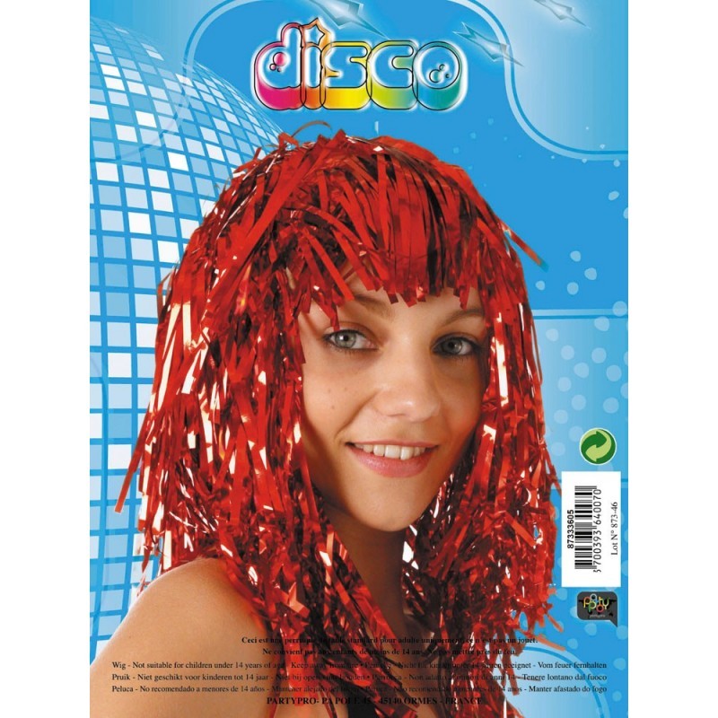 Perruque disco - Rouge - Happy Family