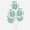 5 ballons imprimés feuilles vertes