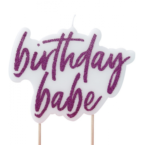 1 bougie Birthday babe fuchsia