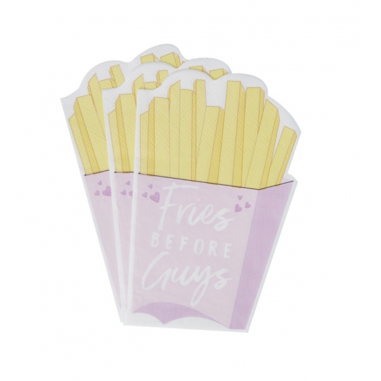 16 serviettes Fries before guys