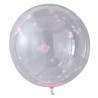3 ballons géants dirigeable confettis roses