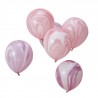 10 ballons marbrés rose et lavande