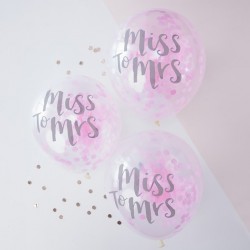 5 ballons evjf  Miss to Mrs