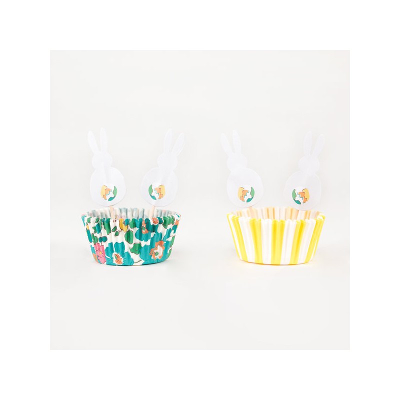 Kit 24 cupcakes - Pâques liberty lapin