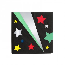 16 serviettes - étoiles disco