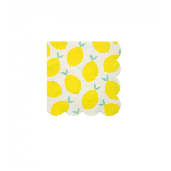 16 petites serviettes citron