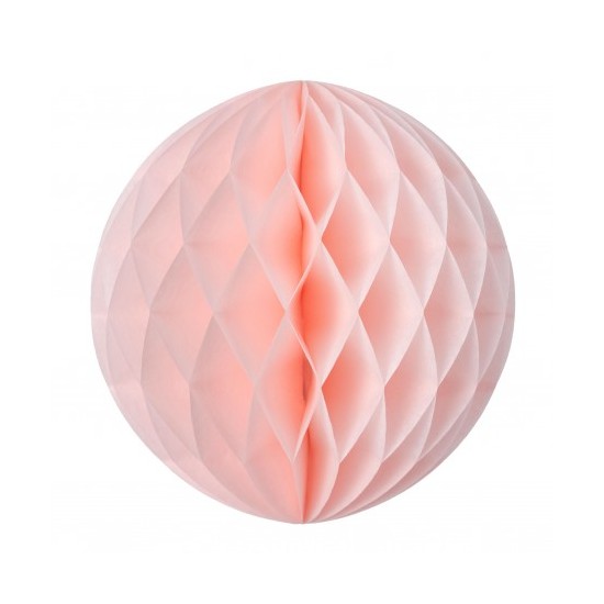 1 boule alvéolée rose claire 12 cm