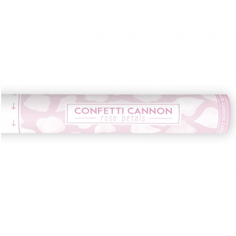 Canon à confettis pétale de rose blanc