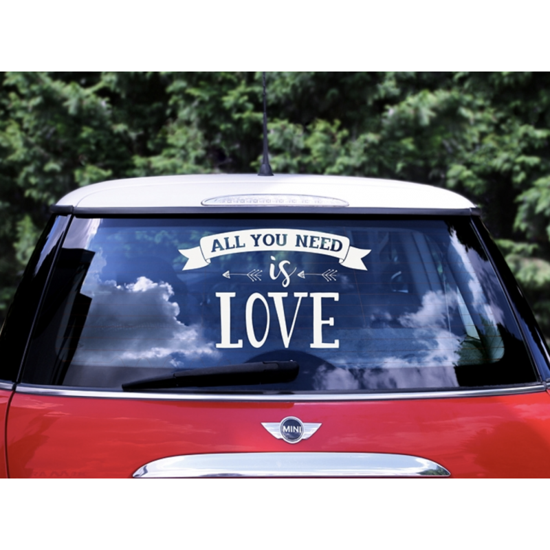 Stickers pour voiture - All you need is love - Happy Family