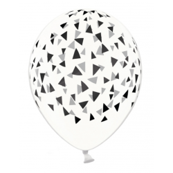 6 ballons transparents imprimés triangles