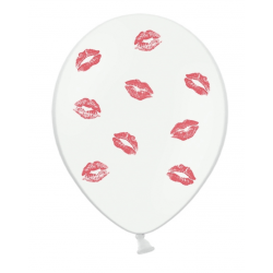 6 ballons kissy lips - Rouge