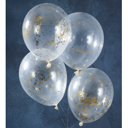 5 ballons star glitter