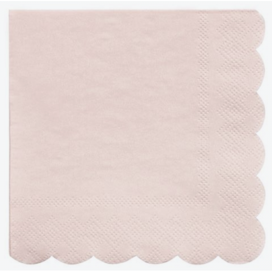 20 petites serviettes rose clair