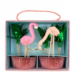 1 Kit cupcake flamingo