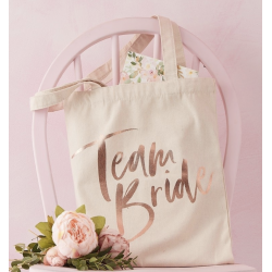 Tote bag Team bride - Or rose