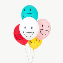 5 ballons tatoués - happy faces
