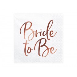 20 serviettes Bride to be - Or rose