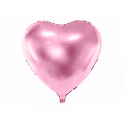 Ballon aluminium - Coeur rose clair (45 cm)