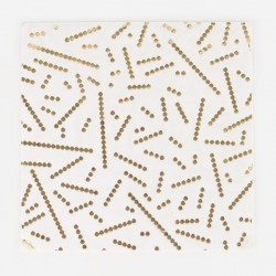 16 serviettes-perles dorées métallisées