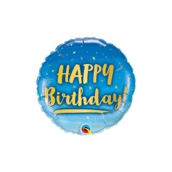 Ballon Happy Birthday - Bleu - 46cm