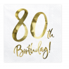20 serviettes 80th Happy birthday