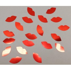 Confettis mylar - Bouche rouge