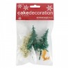 Cake topper - sapins, renne et "Merry christmas" (4p)
