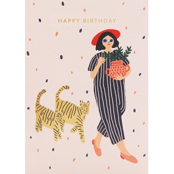 Carte "Happy Birthday" - tigre