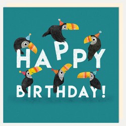 Carte carrée "Happy Birthday" - toucan