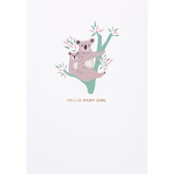 Carte "hello baby girl" - koala