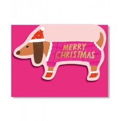 Carte - "Merry Christmas" chien pull