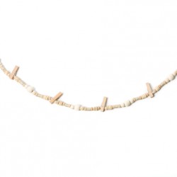 Guirlande - Perles en bois et pince à linge
