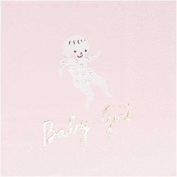 20 serviettes Baby girl - Rose