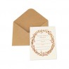 10 invitations enveloppe et coupon réponse kraft ivoire 