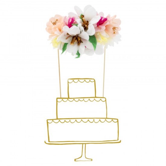 Cake topper - Bouquet de fleurs