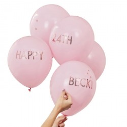 5 Ballons rose à customiser