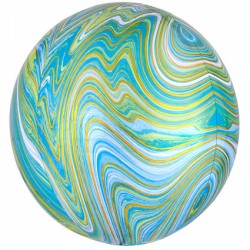 Ballon aluminium marbré - bleu