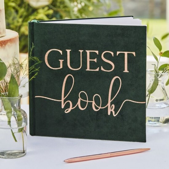 Guest book livre d'or - Velour vert