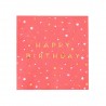 16 petites serviettes "Happy birthday" - Corail
