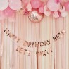 Guirlande à customiser "Happy birthday" - or rose