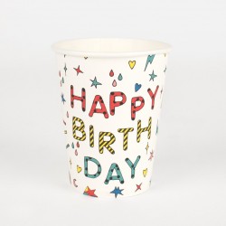 8 gobelets - Happy Birthday