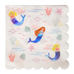 16 serviettes - Sirène iridescent